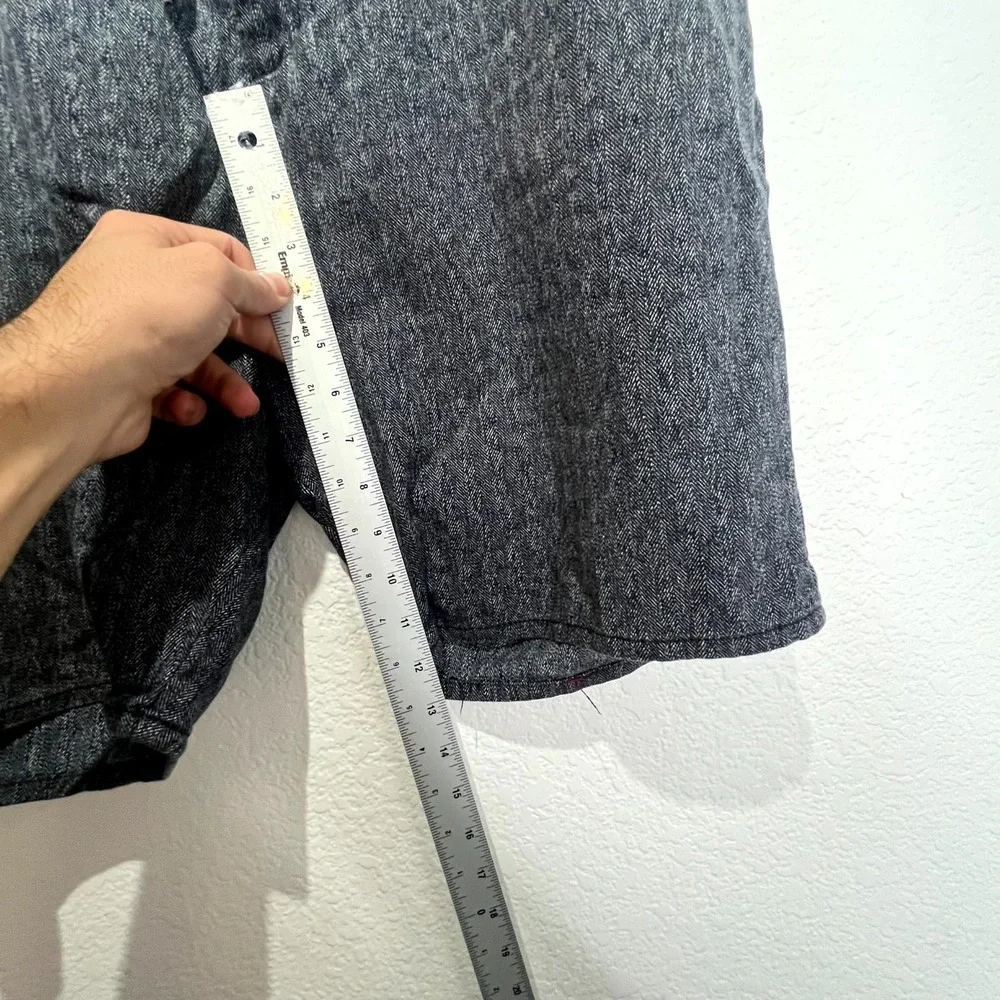 California‎ Republic Bullhead Denim Co Skinny Shorts Mens W38 Gray Herringbone